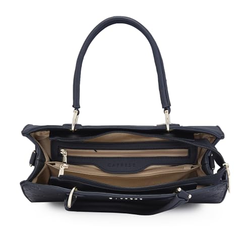 Caprese Brianna Satchel for Women (Medium, Black)