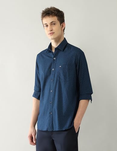 Arrow Sports Men's Slim Fit Shirt (ASAJSH1709_Navy