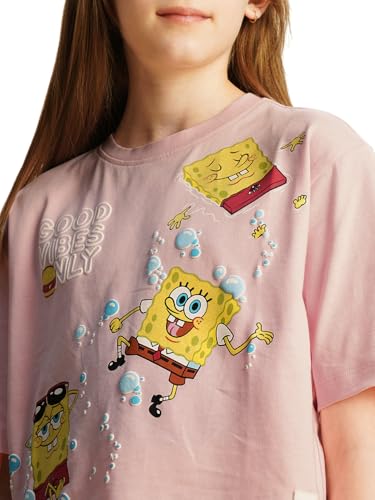 VERO MODA Girls Boxy Pink T-Shirt