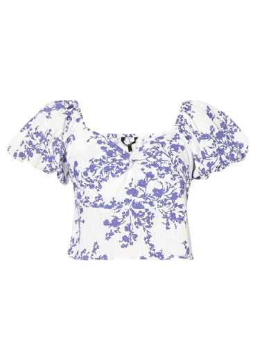 VERO MODA Women's Floral Relaxed Fit T-Shirt (Cloud Dancer)