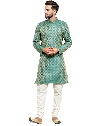 Jompers Men's Kurta Pyjama Set (Green, XX-Large)