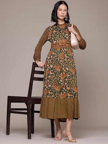 Aarke Ritu Kumar Green Meadow Midi Dress