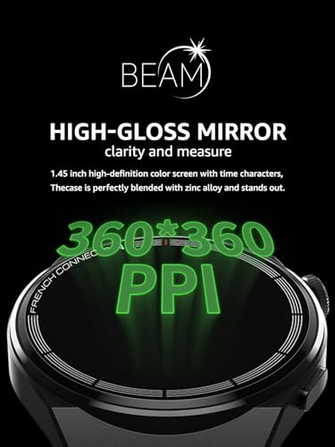 French Connection Beam Smart Watch with its 1.39” Full-Touch Screen and 360 * 360 Resolution Round Display with 3 Straps FCSW05-2