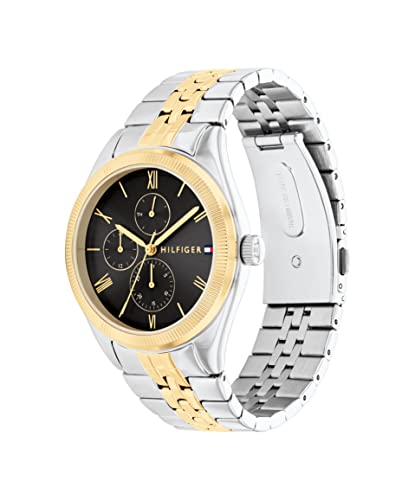Tommy Hilfiger Women's Multifunction Stainless Steel Case and Link Bracelet Watch, Color: Two Tone (Model: 1782591), Two Tone