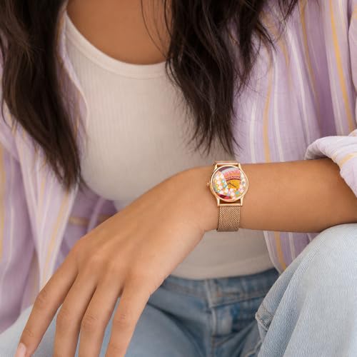 TEAL BY CHUMBAK Analog Wrist Watch for Women | Round Dial | Floral Strap | Stylish Fashion Watch | Gift for Girls & Ladies | Casual & Work Wear