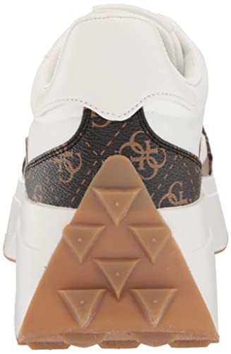 Guess Women's Calebb3 Trainers, White Brown 145, 7 UK