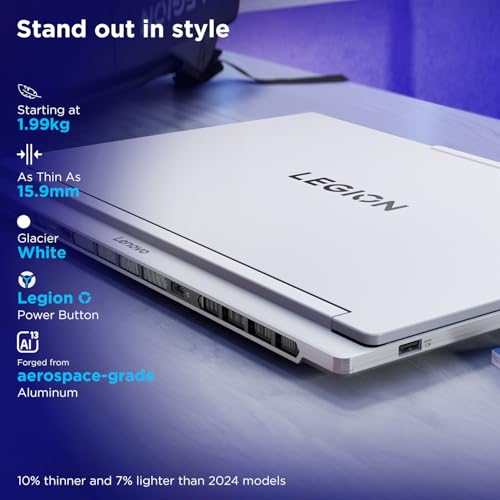 Lenovo Legion 7 2025 Intel Core Ultra 9 275HX | NVIDIA RTX 5060 8GB (32GB RAM/1TB SSD/WQXGA OLED/240Hz/16 (40.6cm)/Windows 11/Office 2024+AI Now/White/2 Kg), 83KY001FIN AI Powered Gaming Laptop