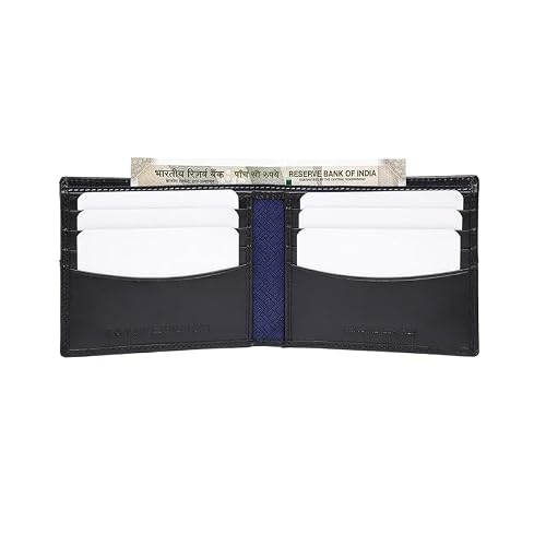 Tommy Hilfiger Men Leather RFID Protected Tuxtla Slimfold Wallet - Black, No. of Card Slot: 8