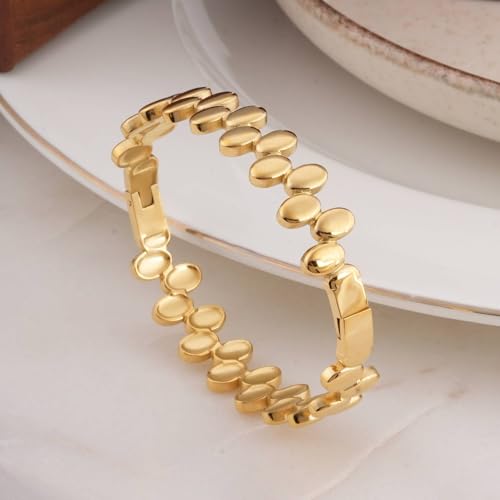 PALMONAS Elegant Gold Bangle Bracelet for Women - Gift for Women & Girls, Women's Jewellery | Waterproof & Anti-Tarnish Bracelets