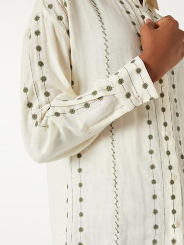 Max Women Embroidered Shirt (Off White_S)