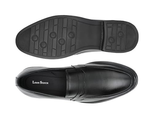 LOUIS STITCH Jet Black Lightweight Slip-On Shoe | Formal Shoes for Men | LSFXSOJB | UK-9