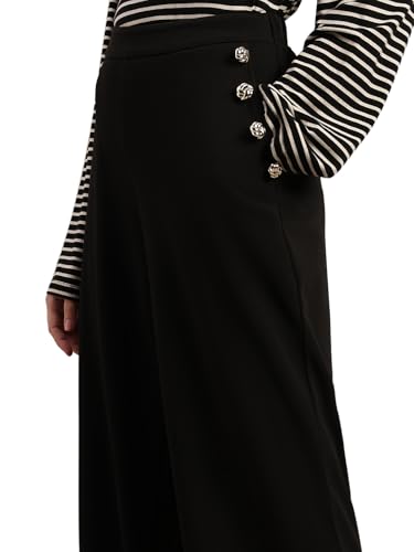 VERO MODA Women's Straight Fit High-Rise Black Pants