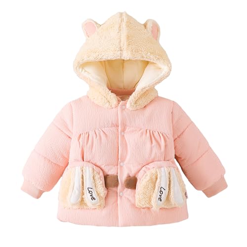 Hopscotch Girls Pink Full Sleeves Bunny Applique Jacket For Age (12-18 Months)
