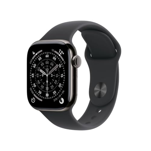 Apple Watch Series 11 GPS + Cellular 42mm Slate Titanium Case with Black Sport Band - M/L