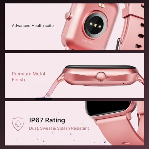 Fire-Boltt Ninja Call Pro Plus Bluetooth Calling Smart Watch, 1.83″ HD Display, AI Voice Assistant, 120+ Sports Modes, IP67 Waterproof, SpO2 & Heart Rate Monitor Smartwatch for Men & Women - Pink