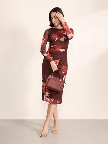 Kazo Botanical Midi Dress (Multicolor XL)