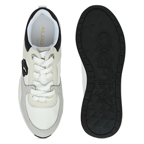Aldo CLEAA-IN122 Ladies White/Black Flat Sneakers