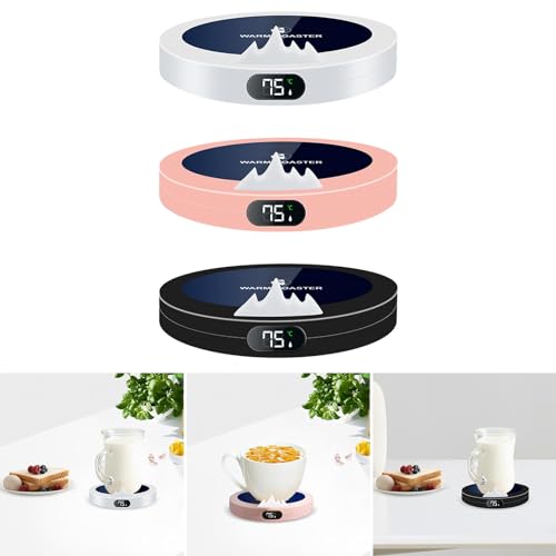 HEAVENGLOW Electric Beverage Warmer Plate USB Milk Tea Water Cup Heating for Home Gifts White