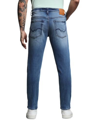 Jack & Jones Men Solid Slim Fit Mid Rise Stretchable Blue Jeans