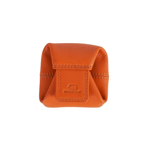 BROWN BEAR Small Envelope Coin Purse with Snap Fastner, Stylish Coin Pouch for Men and Women, Small Coin Purse - Orange