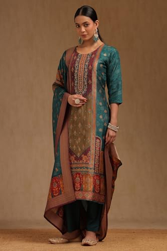 Soch Women's Brocade Salwar Suit Set (OWA5CD22377_Green