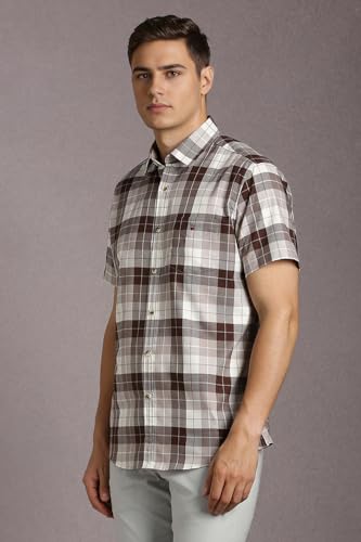 Louis Philippe Men Multicolor Check Half Sleeves Casual Shirt