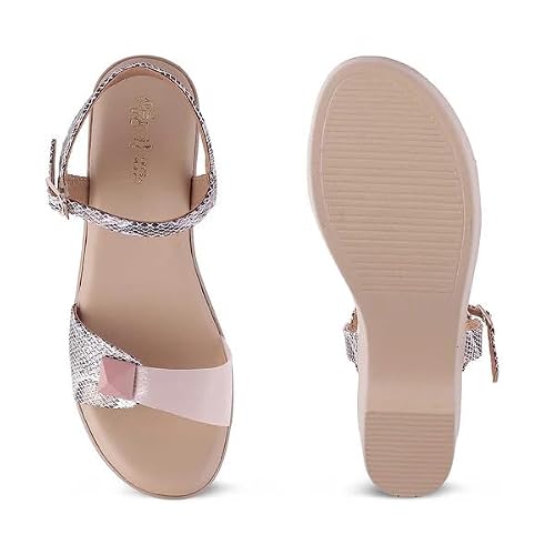tresmode PYTHON Women's Heel Sandals Footwear Casual, UK 7 / EU 40 - Soft Comfortable Formal Office Fancy Shoe Wear (Pink)