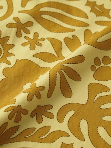 The Souled Store Lion King: Hakuna Vibes Men and Boys Short Sleeves Collared Neck Button Front Yellow All Over Printed Oversized Fit Cotton Holiday Shirts