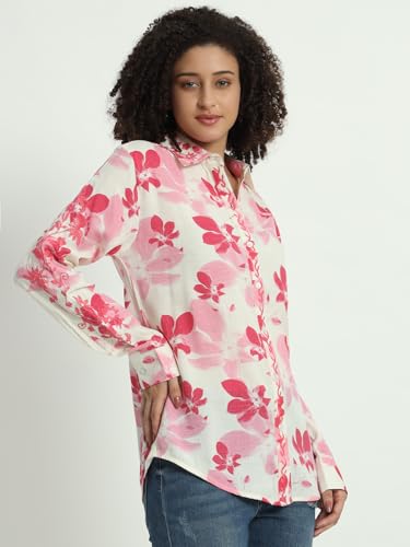 veldress21 Women Classic Stylish Office Shirt - Casual Office Wear (in, Alpha, 3XL, Plus, Pink)