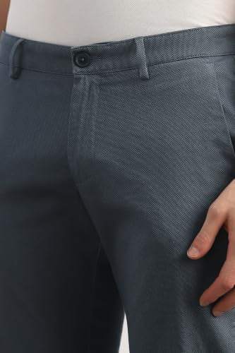 Men Grey Solid Casual Trousers