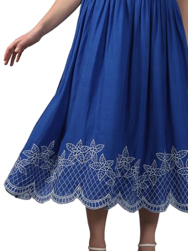 VERO MODA Curve Women's Fit and Flare Blue Dress