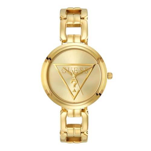GUESS Round 32mm Champagne Dial Analog Women Watch - U1438L2M
