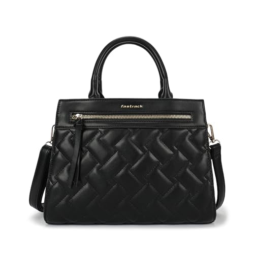 Fastrack Metroweave Satchel | Women’s Faux-Leather Satchel| Quilted Design, Gold Hardware & Dual Carry Options