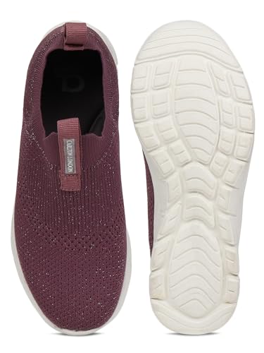 Carlton London Women Purple Comfortable Slip On Snakeer with Heels, for for Casual, Walking & Daily Use (37)