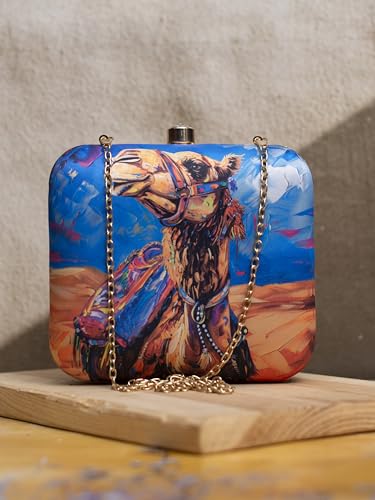 Artklim Camel printed clutch