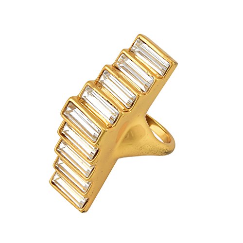Tribe Amrapali Gold Plated Ring for Women (White)(FCR18-027)