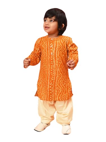 Vastramay Infant Boys Yellow Rayon Kurta Patiala Set – Traditional Ethnic Wear for Navratri, Garba, Dandiya & Festive Celebrations