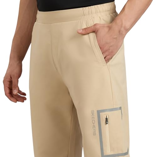 Skechers Men's Tapered Pants (PT0100ID-NTBL_Natural/Blue