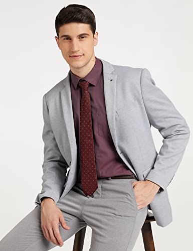 Amazon Brand - Symbol Men's Cotton Rich Formal Shirt | Plain | Full Sleeve - Regular Fit (Available in Plus Size) (Maroon_42)