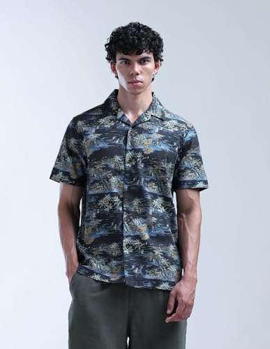 Tropical Printed Pure Cotton Cuban Shirt