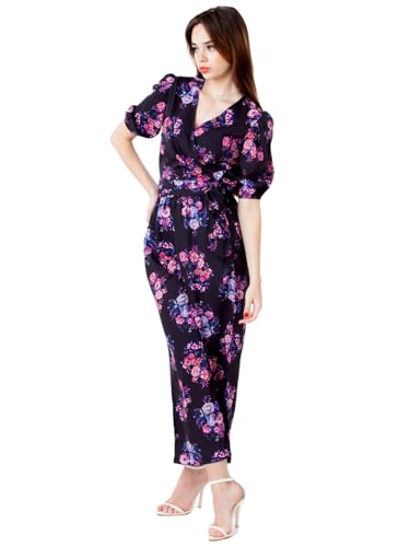 Zink London Women's Black Printed Wrap Top