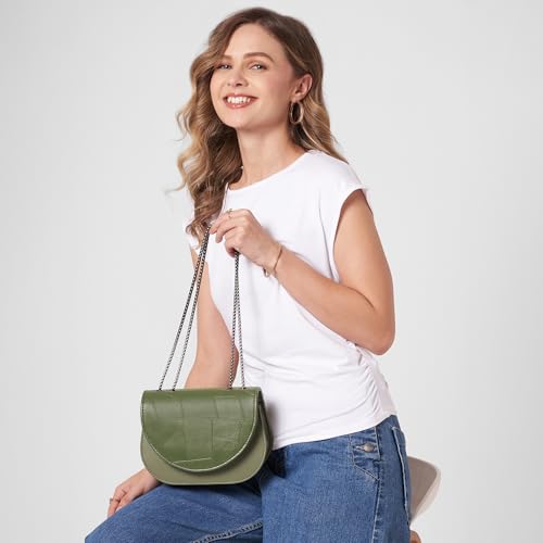 Caprese Edema Medium Sling Bag for Women with Adjustable Strap for Comfortable Wear | Flap with Magnetic Button Closure | Versatile Handbag for Everyday Use, Travel, & Special Occasions (Bottle Green)