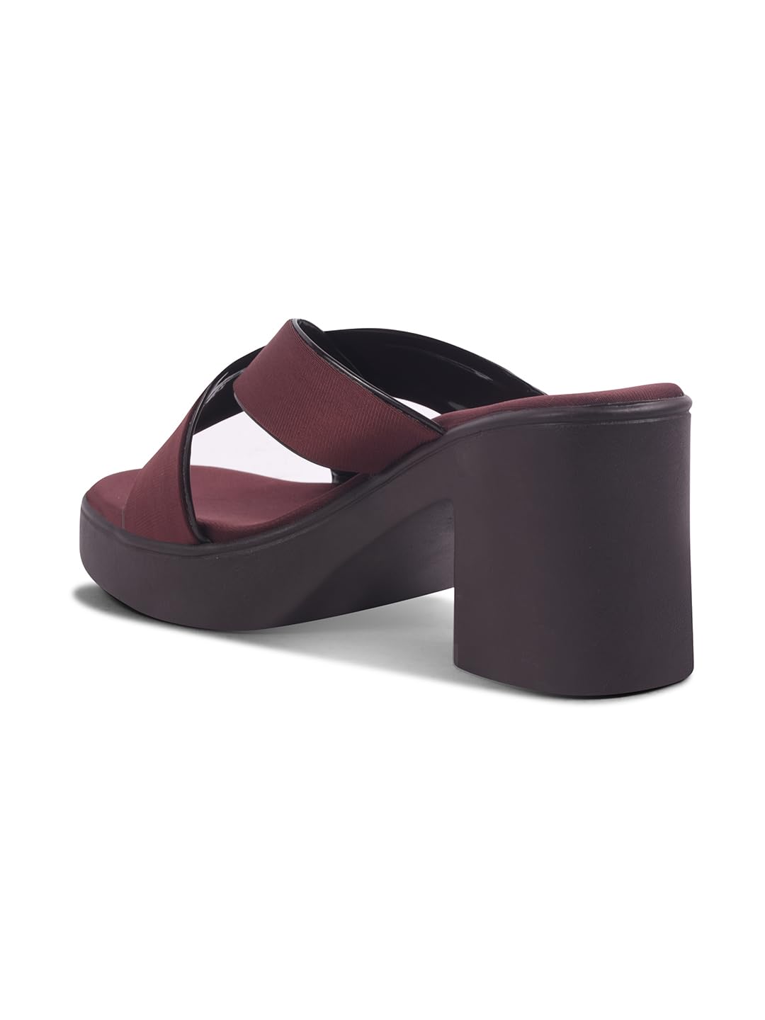 AROOM Women Block Heel sandals Comfort and Soft Block Heel Slippers for Girls (Brown, UK Footwear Size System, Adult, Women, Numeric, Medium, 7)