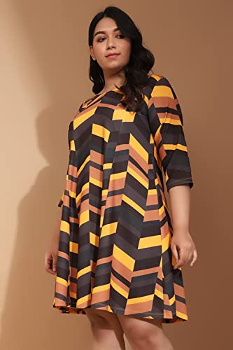 AMYDUS Plus Size Dress for Women | Printed | A Line Fit | Cloud Soft Fabric | Sweat Absorbing | XL to 9 XL Dresses | Yellow