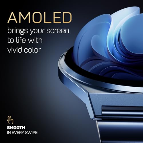 Fire-Boltt Phoenix Nova Smartwatch 1.43” Slim Super AMOLED Display, 466x466 Pixel Always-On Display, Bluetooth Calling, Health Tracker for Men & Women Classic Black