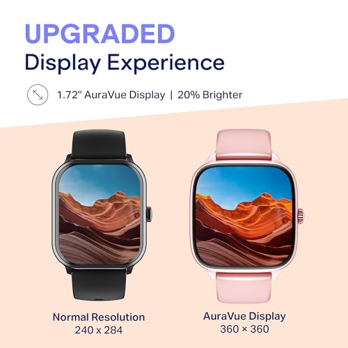 boAt Storm Verge, 1.72" (4.4 cm) Unisex Design, AuraVue Display with 20% Higher Brightness, Premium Metal Body, 80+ Sports Mode, Bluetooth Calling, Smart Watch for Men & Women (Cherry Blossom)