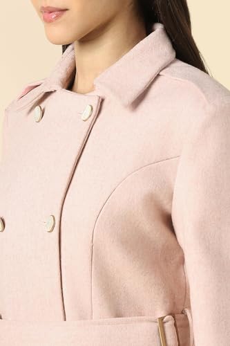 Women Pink Solid Casual Jacket