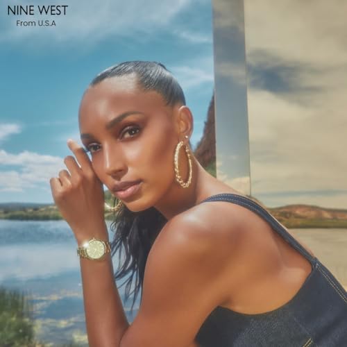 Nine West Women's Analog Watch, Silver-Tone Mesh Bracelet, Limited Movement, Mineral Crystal Lens, Two-Tone Dial