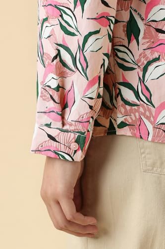 Allen Solly Women Pink Printed Long Sleeves Shirt