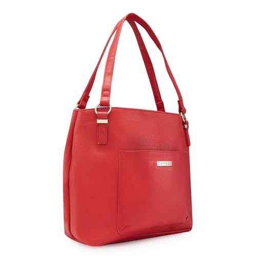 Caprese Andrea Tote Bag, Medium-Coral | Stylish Handbag for Women | Spacious, Versatile Office & Daily Essentials Tote | Top Zip Closure
